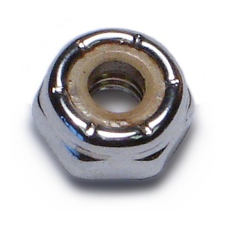 Midwest Fastener Lock Nut, #8-32, Steel, Chrome Plated, 10 PK 30141